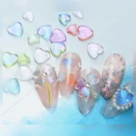 Colorful Shimmery Heart Nail Charms