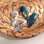 Lady And Abstract Print Black And Gold Laser Holographic Sticker Sheets (cj-031)