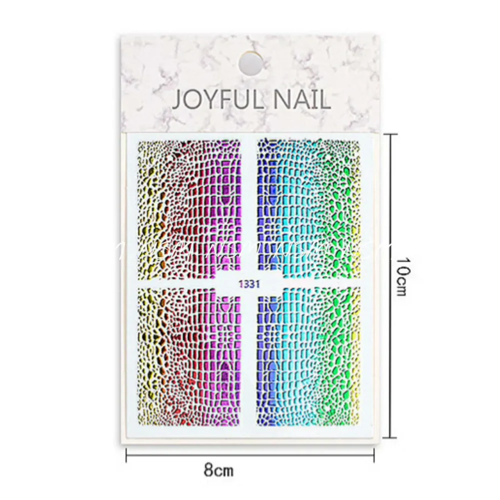 Rainbow Crocodile Pattern Nail Sticker Sheets (1331)