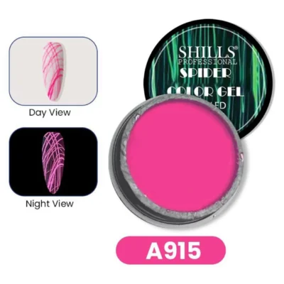 Shills Professional Neon Pink Glow In Dark Spider Gel A915 (5ml)