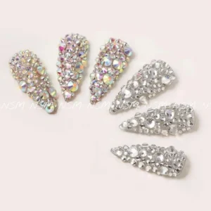 Ab Aurora And Silver Rhinestones Grid