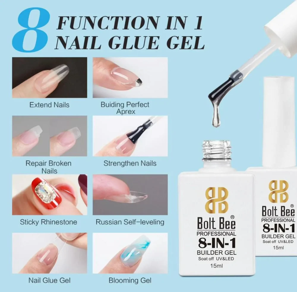 Bolt Bee 8 In 1 Nail Glue Gel (15ml)