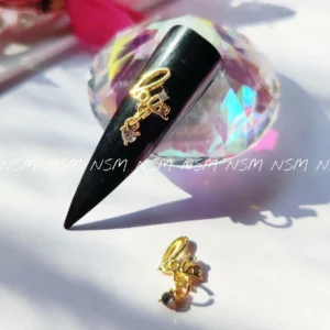 Love Gold Nail Charms (2pc Set)