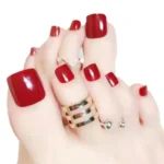Red Toe Press On Nails (Set Of 24)