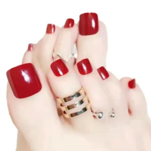 Red Toe Press On Nails (set Of 24)