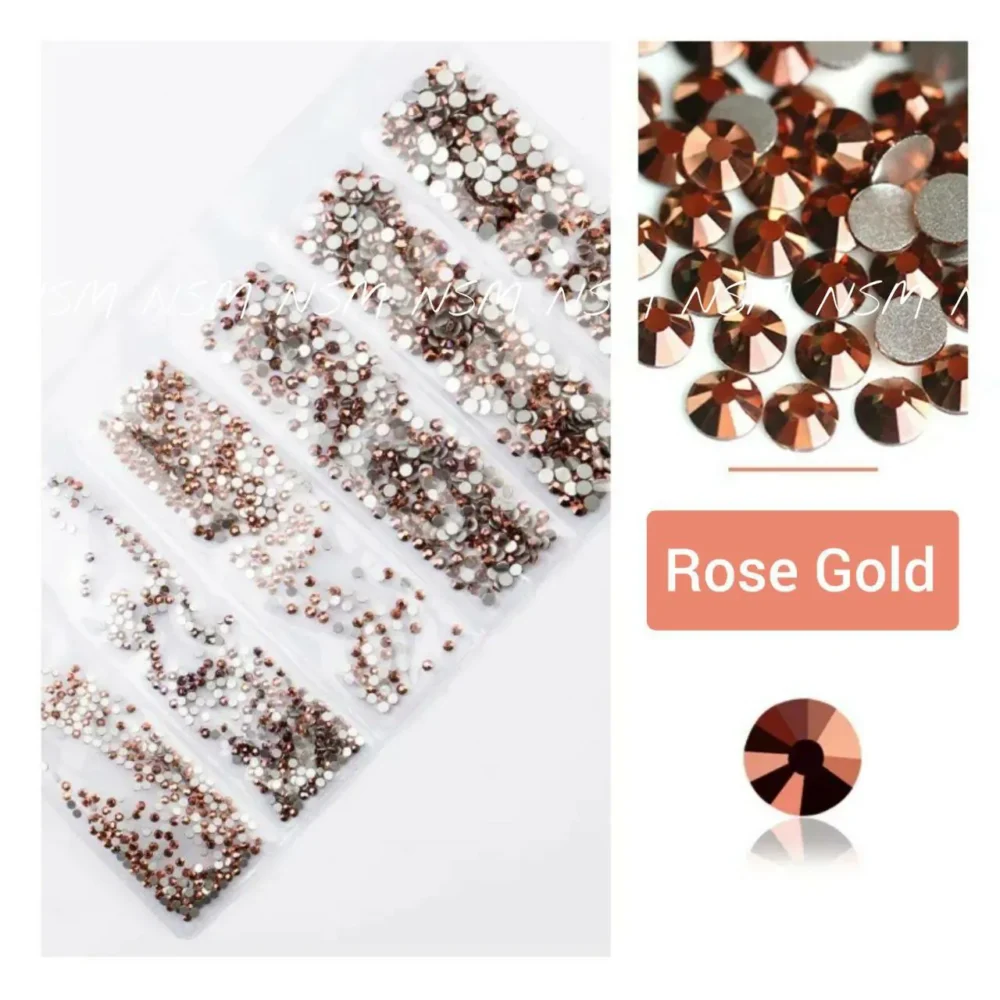 Rose Gold Metallic Rhinestones Sheet