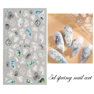 Spring White Floral 5d Sticker Sheets (5d-k152)
