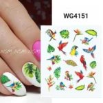 Tropical Leaf And Parrots Water Decal Sticker Sheets (WG4151)