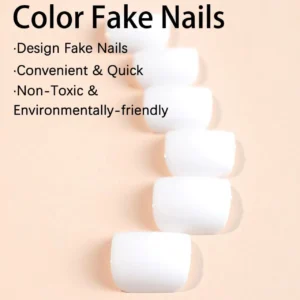 White Toe Press On Nails (set Of 24)