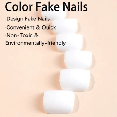White Toe Press On Nails (set Of 24)