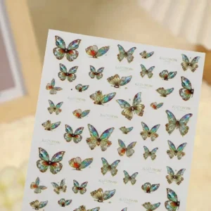 Rainbow Winged Butterfly Nail Art Sticker Sheet (mg21119-72)