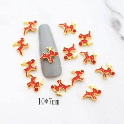 Reindeer Christmas Nail Charms (pack Of 2pcs)