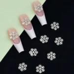Silver Snow Flakes Nail Charms (Pack Of 2Pcs)