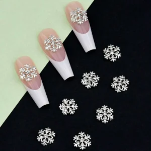 Silver Snow Flakes Nail Charms (pack Of 2pcs)