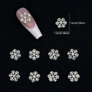 Silver Snow Flakes Nail Charms (pack Of 2pcs)