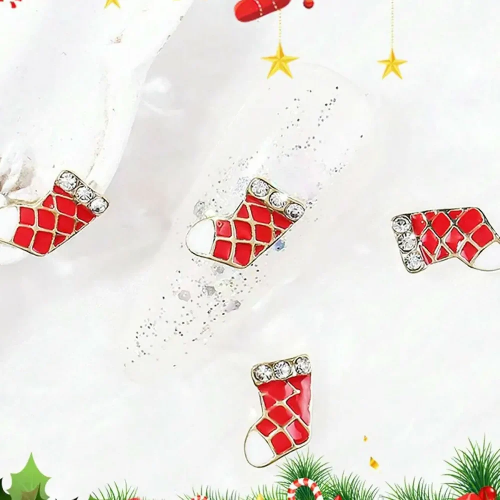 Christmas Sock Nail Charms (set Of 2 Pcs)