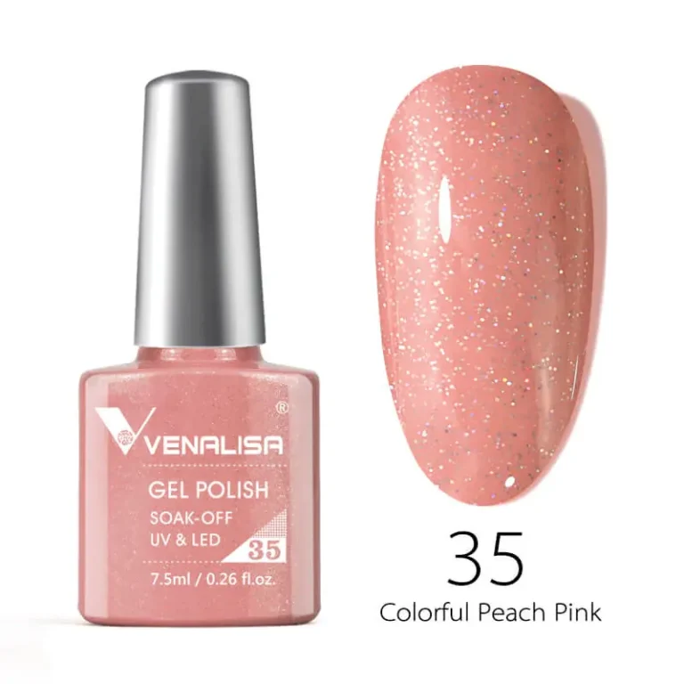 Venalisa Gel Polish Shade No. 35 Colorful Peach Pink (7.5ml)