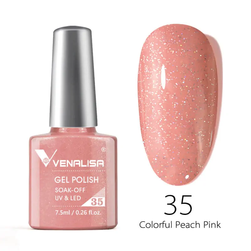 Venalisa Gel Polish Shade No. 35 Colorful
  Peach Pink (7.5ml)