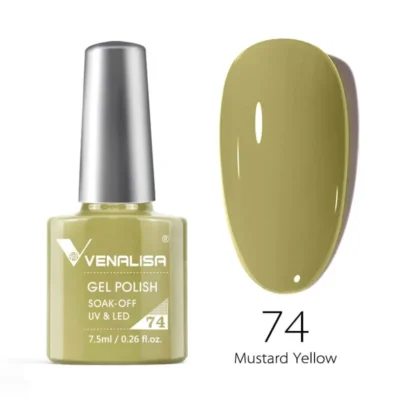 Venalisa Gel Polish Shade No. 74 Mustard Yellow (7.5ml)