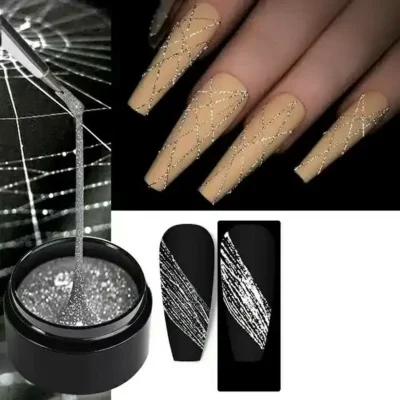 Born Pretty Silver Reflective Glitter Spider Nail Gel (5gm)