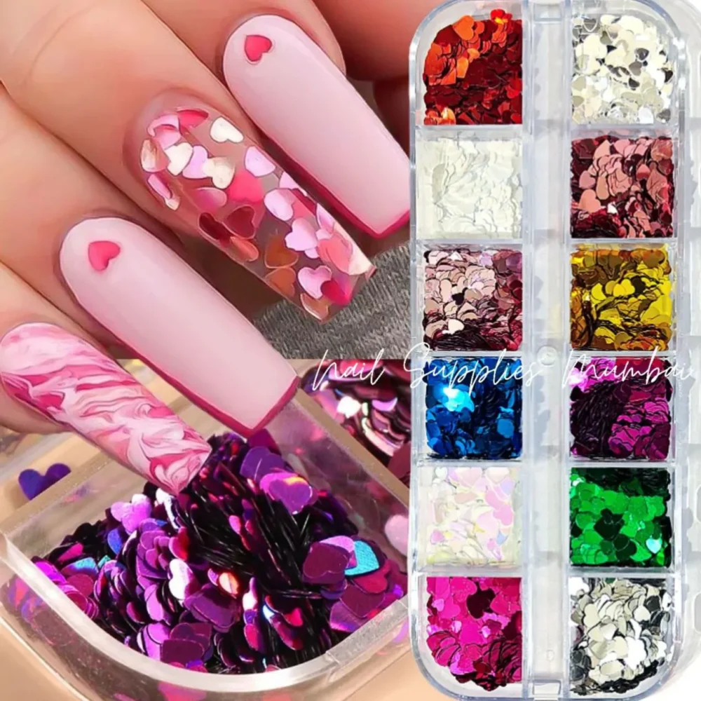 Hearts Nail Art Mylars Grid