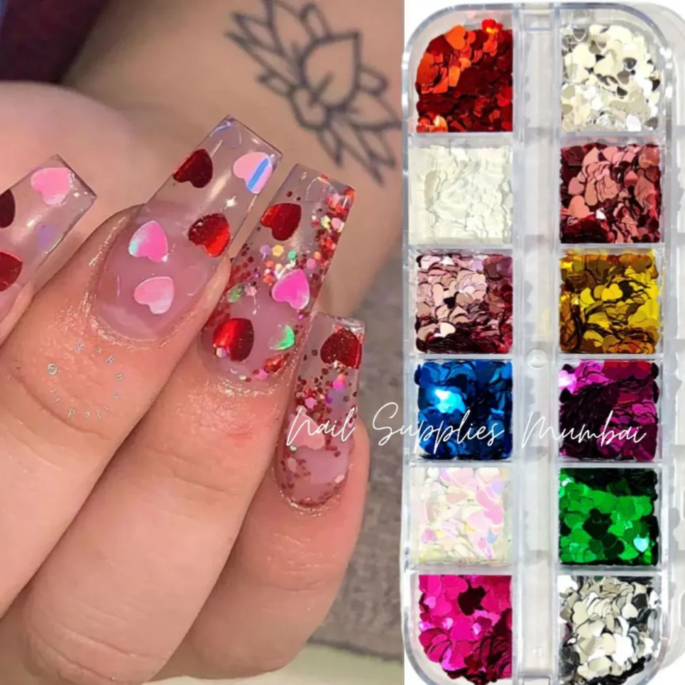 Hearts Nail Art Mylars Grid