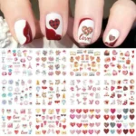 Love Hearts Nail Art Water Decal Sticker Sheet BN-2004 (12 Prints)
