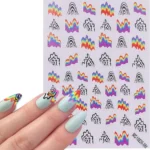 Rainbow Wave Nail Art Sticker Sheet (MG10826-06T)