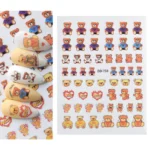 Teddy Bear Nail Art Sticker Sheet (DD-733)