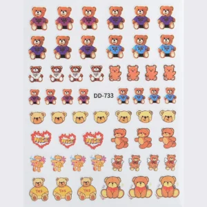 Teddy Bear Nail Art Sticker Sheet (Dd-733)