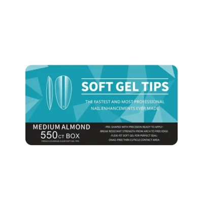 Medium Almond Soft Gel Tips Box (550 Ct)