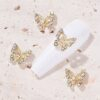 Gold Butterfly Nail Charms (pack Of 2 Pcs)