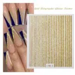 Gold Holographic Glitter Stripes Sticker Sheet