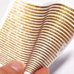 Gold Holographic Glitter Stripes Sticker Sheet