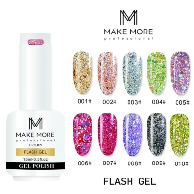 Make More Flash Glitter Gel Polish (15ml) 010