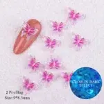 Shimmery Glow In Dark Butterfly Nail Charms (Pack Of 10 Pcs)