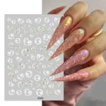 Bubble Hearts Nail Sticker Sheet (S065)