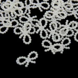 Ivory Pearl Bows Nail Charms (pack Of 10 Pcs)
