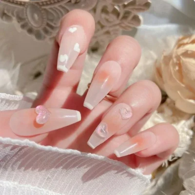 Bubble Hearts Nail Sticker sheet (s065)