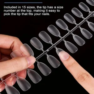 Short Almond Pre Buffed Gel Nail Tips Box (300 Pcs)