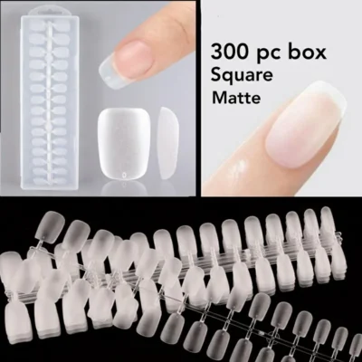Short Square Pre Buffed Gel Nail Tips Box (300 Pcs)