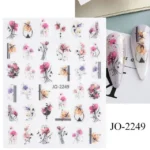 Water Color Floral Nail Art Sticker Sheet (jo-2249)