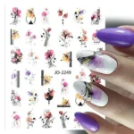 Water Color Floral Nail Art Sticker Sheet (JO-2249)