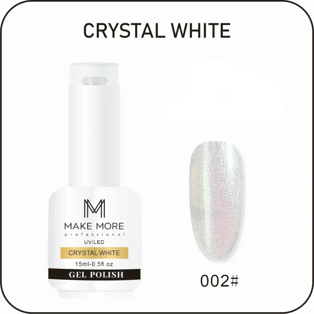 Make More Crystal White Aurora Gel Polish (15ml) 002