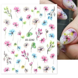 Water Color Floral Nail Art Sticker Sheet (jo-2242)