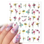 Water Color Floral Nail Art Sticker Sheet (JO-2244)