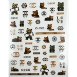 Teddy Coco And Brand Nail Stickers Sheet (jo-1501)