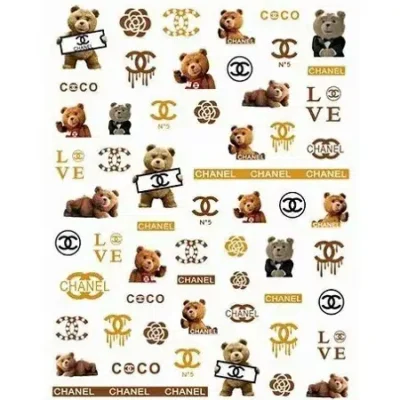 Teddy Coco And Brand Nail Stickers Sheet (jo-1501)