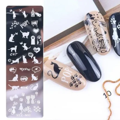 Playful Cats Nail Stamping Plate (xy-n11)