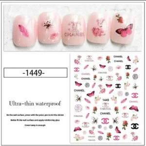 Brand Roses And Butterflies Nail Stickers Sheet (1449)